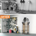 TORACK Garden Tool Organizer Stand with Wheels, Rakes Shovels Tools Stand