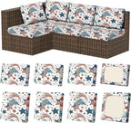 8Pcs Stretch Patio Cushion Covers, Outdoor Couch & Sofa Replacement Slipcovers by VORSHAPE
