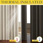 NICETOWN Taupe 100% Blackout Linen Curtains 108 inch Long Burg, Farmhouse Thick - Image 2