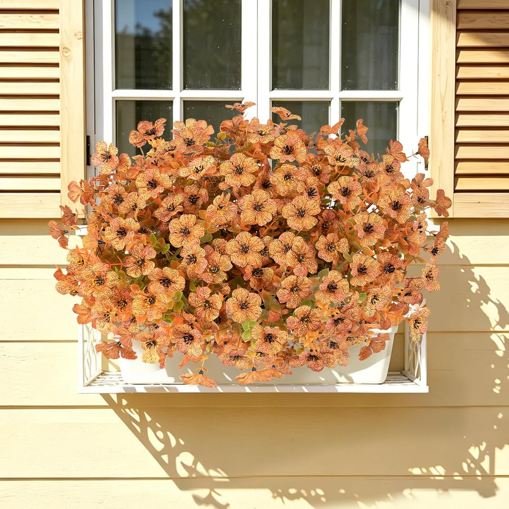 Artificial Fall Flowers for Outdoors, 24 PCS UV Resistant Faux Daisy Mums
