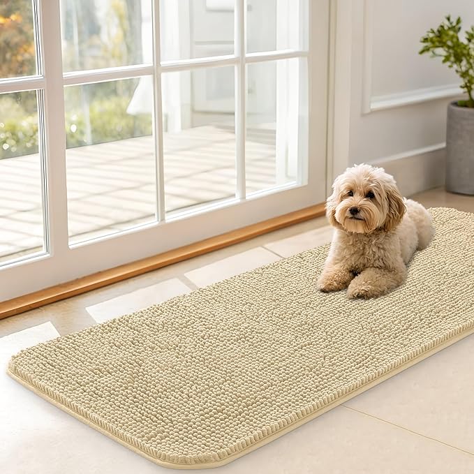 OLANLY Dog Door Mat for Muddy Paws 47x17, Absorbs Moisture and Dirt, Absorbent by OLANLY