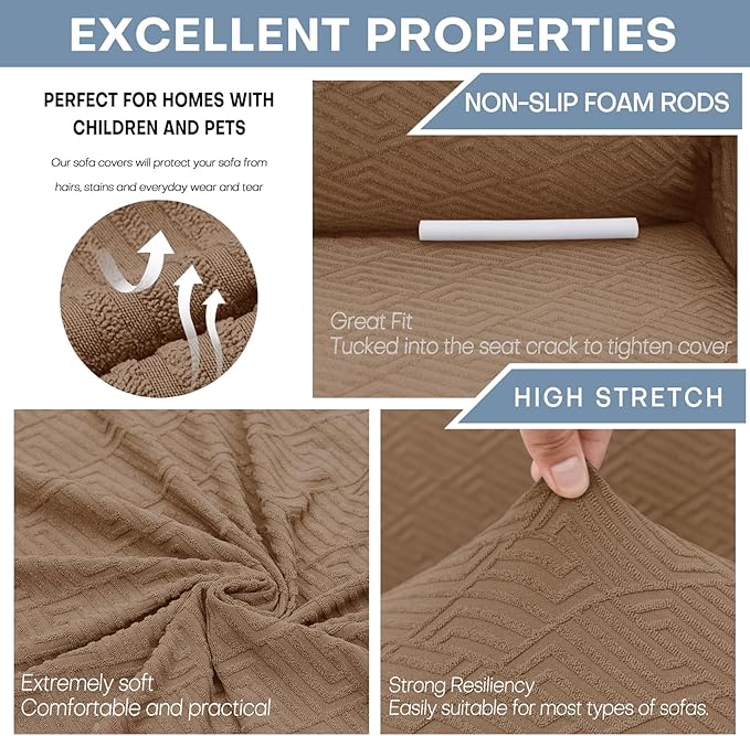 ZNSAYOTX 1 Piece Jacquard Chair Slipcovers - Image 4