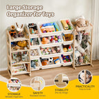 Large Kids Toy Storage Organizer with 12 Plastic Bins, 59 inch