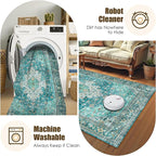 Washable Area Rug 4' x 6' Vintage Traditional Persian Mat - Image 7