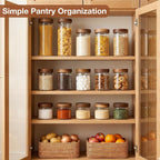 CONNOO 40oz Airtight Glass Storage Containers with Wood Lids (3-Pack)