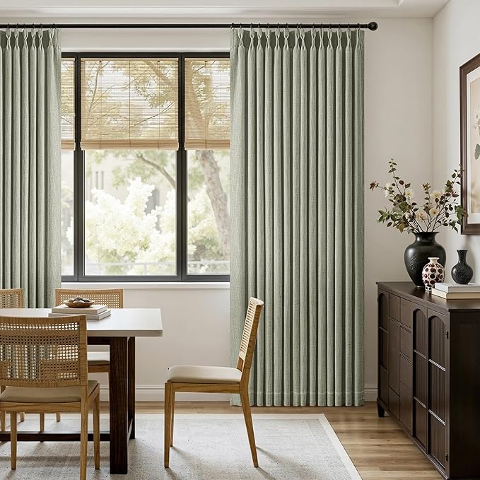MIULEE Pinch Pleated Thick Linen Curtains 84 Inches Long 2 Panels - Image 5