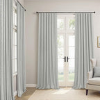 Light Grey Blackout Curtains 84 Inch Length 2 Panels - Image 2