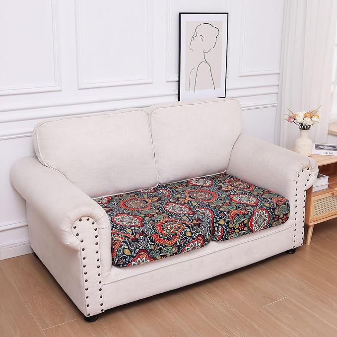 hyha Printed Couch Cushion Covers, Floral Sofa Covers Washable - Image 5