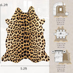 AROGAN 5.2 x 6.2 Ft Faux Leopard Rug, Premium Animal Skin Cheetah Hide Rug - Image 2