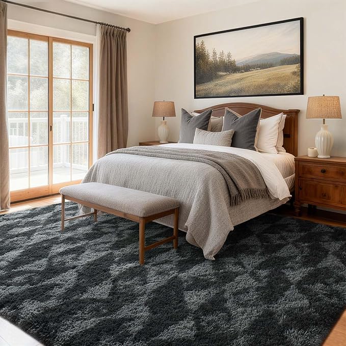 5x7 Ft Large Shag Rugs for Bedroom Living Room for Men Boys, Tie Dyed Ultra - Image 3