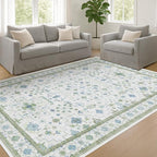 Hazo Haus Cream Oushak 6x9 Bedroom Rug - Image 4