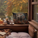 Rustic William Morris Inspired Autumn Forest Decor Pillow Covers 18x18 - Image 2