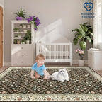 6x9 Machine Washable Area Rugs for Living Room Floral Stain Resistant Soft - Image 9