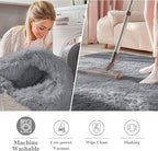OLANLY Light Grey Round Rugs for Bedroom - Image 2