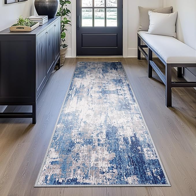 Washable Area Rugs 2'x10' Non-Slip Modern Abstract Soft - Image 5