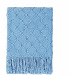BOURINA Blue Throw Blanket 60x80 Inches Throw Textured Solid Soft Sofa Throw by BOURINA