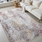 Toneed Abstract Area Rug Modern Washable Rug Soft Non Slip Rug Low Pile - Image 2