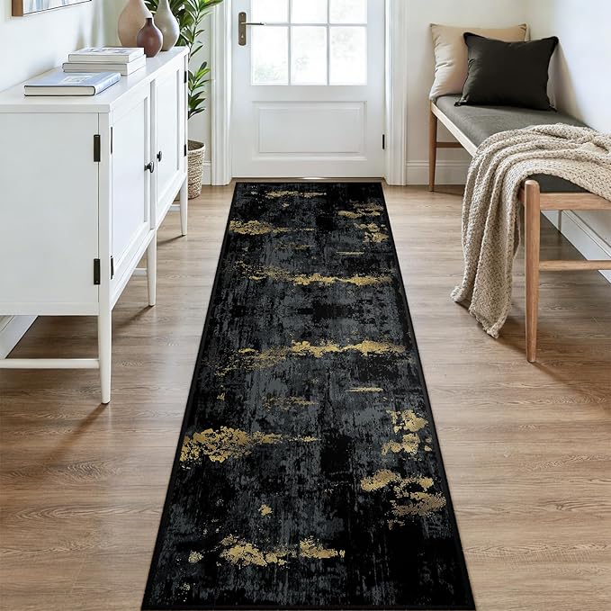 Washable Area Rugs 3x9 Non-Slip Modern Abstract Soft - Image 2