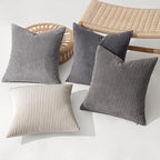 MIULEE Pack of 4 Neutral Grey Gradient Decorative Throw Pillow Covers 18x18 - Image 2
