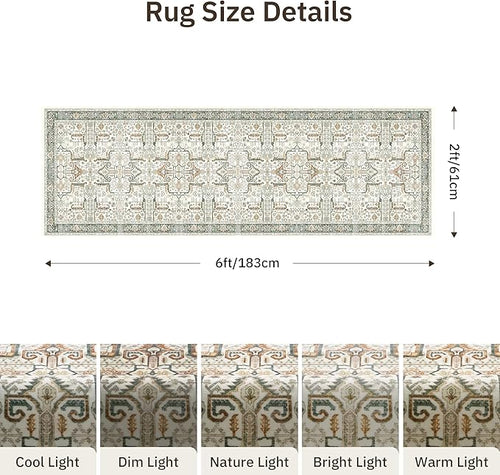 2x6 Hallway Washable Runner Rug - Image 2