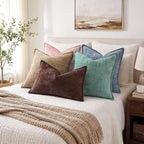 decorUhome Chenille Decorative Throw Pillow Covers 20x20 Set of 2, Pink