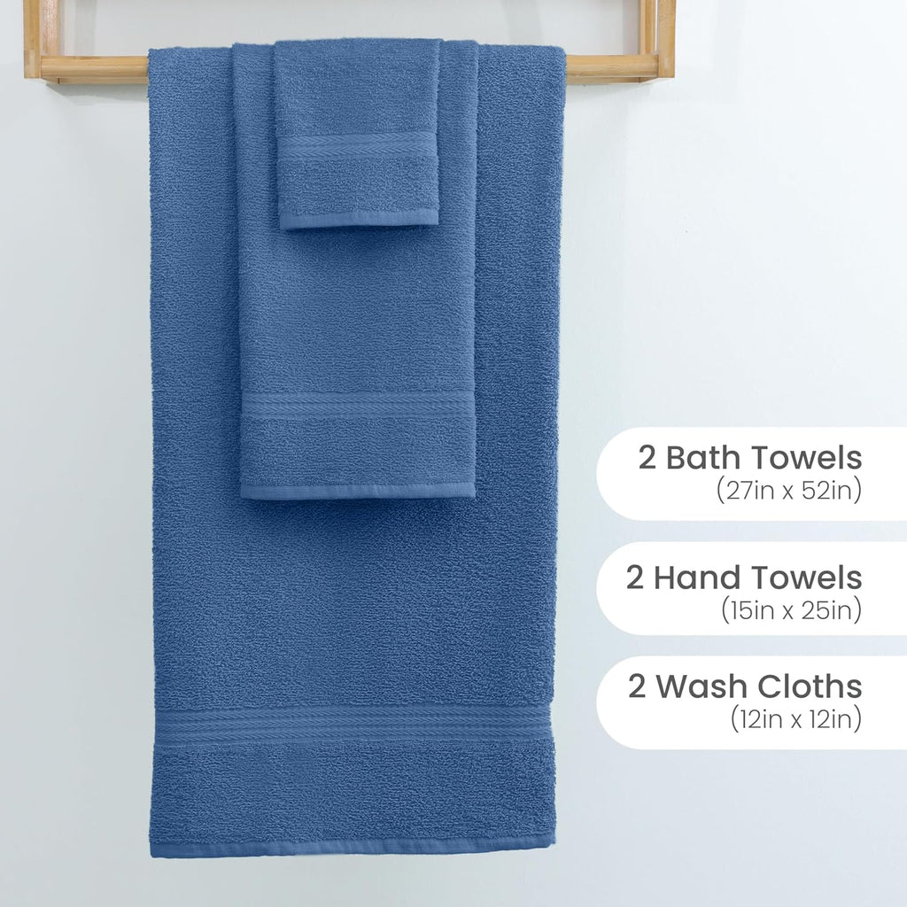 Martex Easy Living Everyday 6-Piece Bathroom Towel Set, Blue