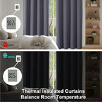 Simplebrand Ava Grey Short 36 Inches Blackout Curtain 2 Panels Set, Half Window - Image 6
