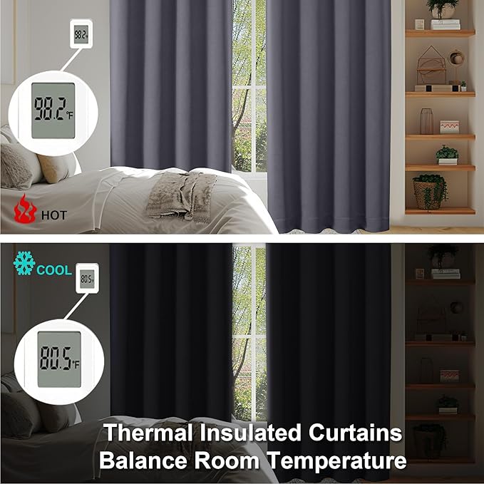 Simplebrand Ava Grey Short Blackout Curtains - Image 6