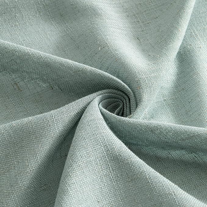MIULEE Sea Green Linen Curtains 96 Inch Long - Image 8