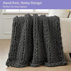 Bigacogo Chunky Knit Throw Blanket - Image 4