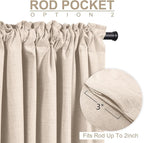 100% Blackout Shield Linen Blackout Curtains - Image 4