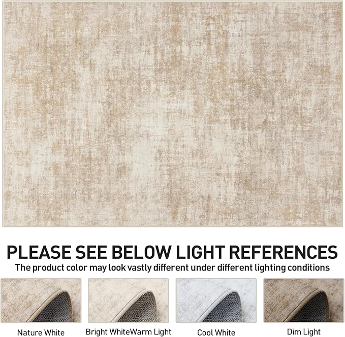4x6 Area Rugs Washable Rug: Modern Abstract Living Room Rug Soft Anti-Skid Thin - Image 7