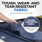 Large Moving Blanket 80" x 72", Blue/Black Color (Pack of 3) - Heavy-Duty Furniture Pad for Moving & Wrapping - Thick Packing Blanket for Furniture Protection - Padded Mover Cover by IDL Packaging