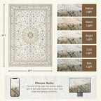 6x9 Area Rugs Living Room Rug: Washable Vintage Boho Rug No Slip Stain - Image 2