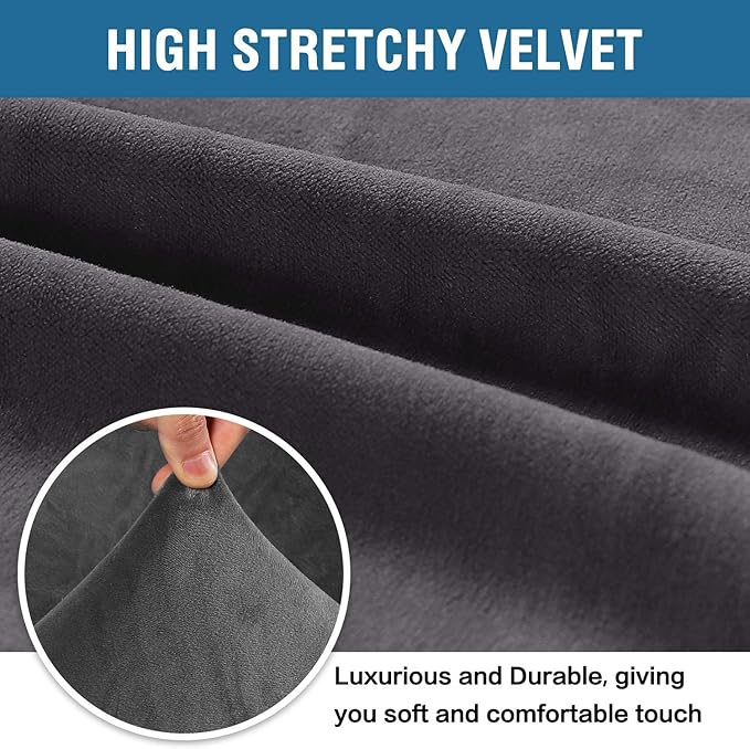 H.VERSAILTEX Stretch Velvet Sofa Covers Large Couch Covers Sofa Slipcovers - Image 3
