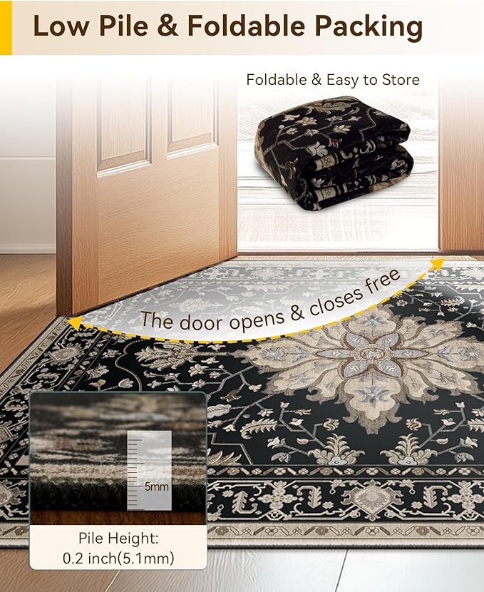 RELEANY Area Rugs 2'x7' Runner Rug Non Slip Washable - Image 6