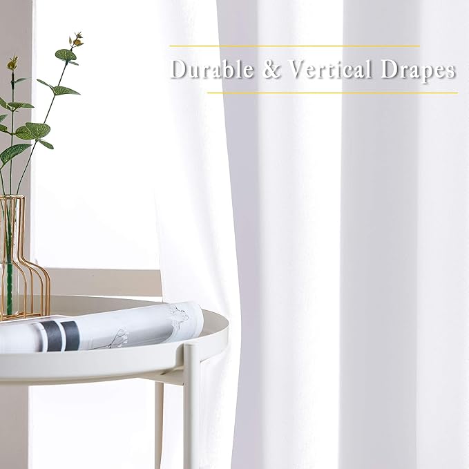 NICETOWN 84 inch Long White Curtains - Image 5