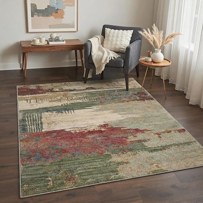 Area Rugs 5x7 for Living Room Bedroom, Modern Abstract Machine Washable Rug by BEIMO
