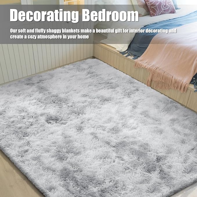 Shag Area Rug for Bedroom 4x6, Fluffy Area Rugs for Living Room, Soft Fuzzy Rug - Image 6