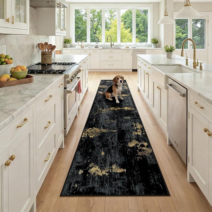 Washable Area Rugs 2x9 Non-Slip Modern Abstract Soft by RELEANY