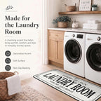 ROMAMIGO Laundry Room Rug Runner Non Slip Laundry Mats Mudroom Runner Farmhouse Kitchen Floor Mat Bathroom Laundry Room Decor Accessories(Beige, 20 X 47 inch)