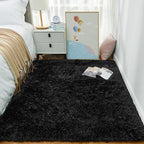Ophanie Black Area Rugs for Bedroom Living Room, 4x6 Fluffy Fuzzy Shag Shaggy - Image 3