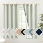 NICETOWN Sage Green Kitchen Linen Completely Shaded Draperies, 2 Pieces by NICETOWN