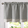 jinchan Stripe Linen Kitchen Valance Curtain, 50x16, 1 Panel, Grey