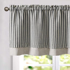 jinchan Stripe Linen Kitchen Valance Curtain, 50x16, 1 Panel, Grey