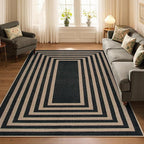 Lahome Enfys Modern Geometric Easy Jute Outdoor Rug, 5x7 Patio Living Room Rug - Image 8