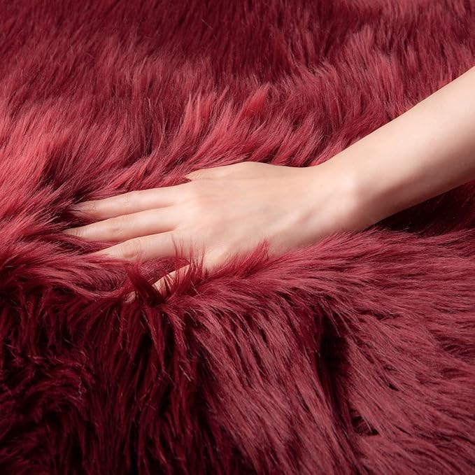 Ashler faux fur rug, Fluffy Shaggy Area Rug Ultra Soft 3 x 5 Feet Rectangle Fur - Image 5