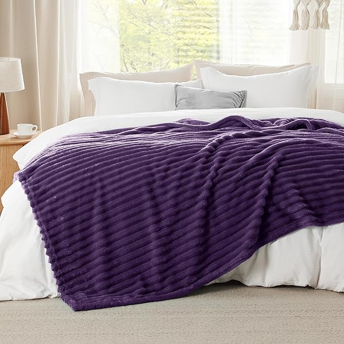 Bedsure GentleSoft Purple California King Size Blanket - Image 8