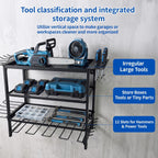 KAIHAOWIN Power Tool Organizer for Tool Storage Drill Holder Wall Mount with Screwdriver Organizer for Garage Organization, Workshop