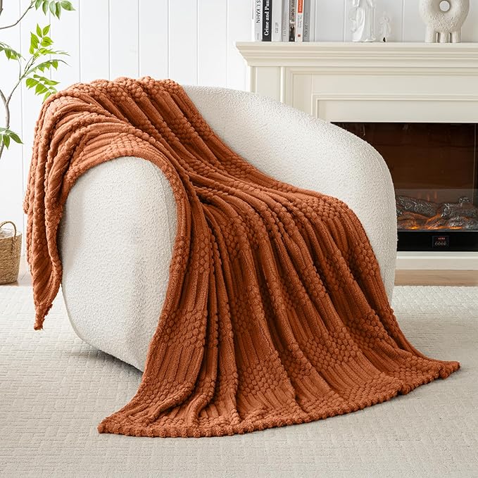 60x80 Inch Rust Twin Blanket - Image 6